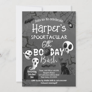 Invitación Black and White Spooktacular Halloween