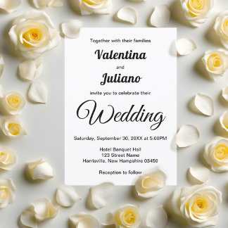 Invitación Black and White Wedding Invitation