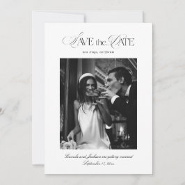 Invitación Black and White Wedding Save the Date