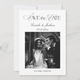 Invitación Black and White Wedding Save the Date