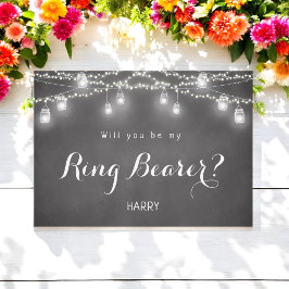 Invitación Black Be My Ring Beart Rustic Mason Jar