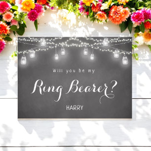 Invitación Black Be My Ring Beart Rustic Mason Jar