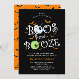 Invitación Black Boos & Booze Halloween Party