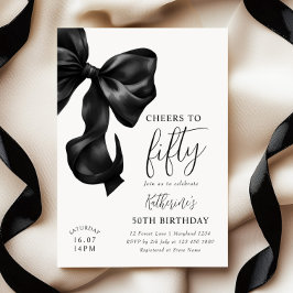 Invitación Black Bow 50th Birthday