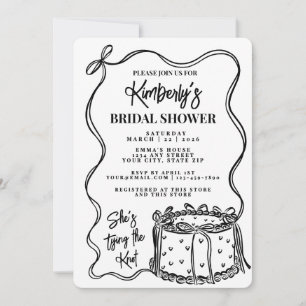 Invitación Black Bow A La Moda Amarra La Ducha De Novias Knot