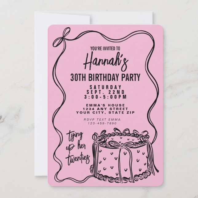 Invitación Black Bow amarra sus 20 años 30 (Anverso)