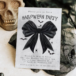 Invitación Black Bow Coquette Halloween Invitation