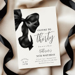 Invitación Black Bow cumpleaños 30<br><div class="desc">Coquette Black Bow 30 cumpleaños</div>