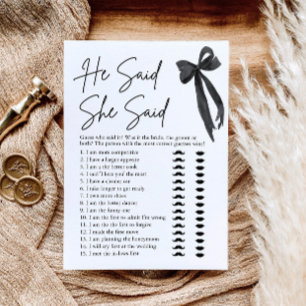 Invitación Black Bow Dijo Que Dijo Que Dijo Un Juego De Ducha