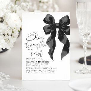 Invitación Black Bow está atando la ducha nupcial