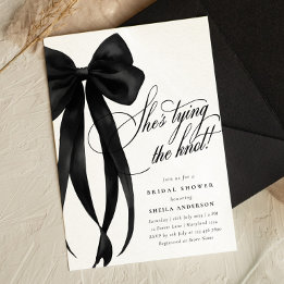 Invitación Black Bow está atando la ducha nupcial