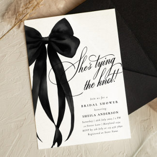 Invitación Black Bow está atando la ducha nupcial