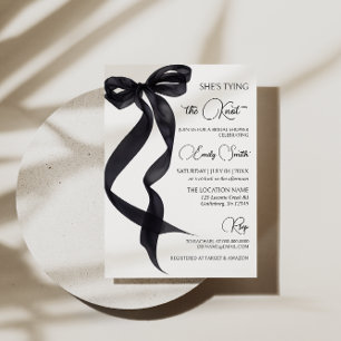 Invitación Black Bow está atando la ducha nupcial