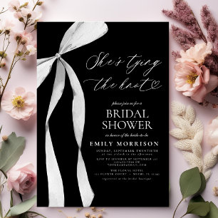 Invitación Black Bow está atando la ducha nupcial