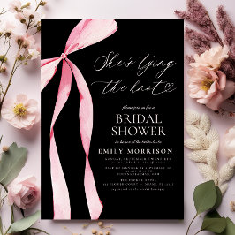 Invitación Black Bow está atando la ducha nupcial