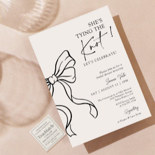 Invitación Black Bow está atando la ducha nupcial