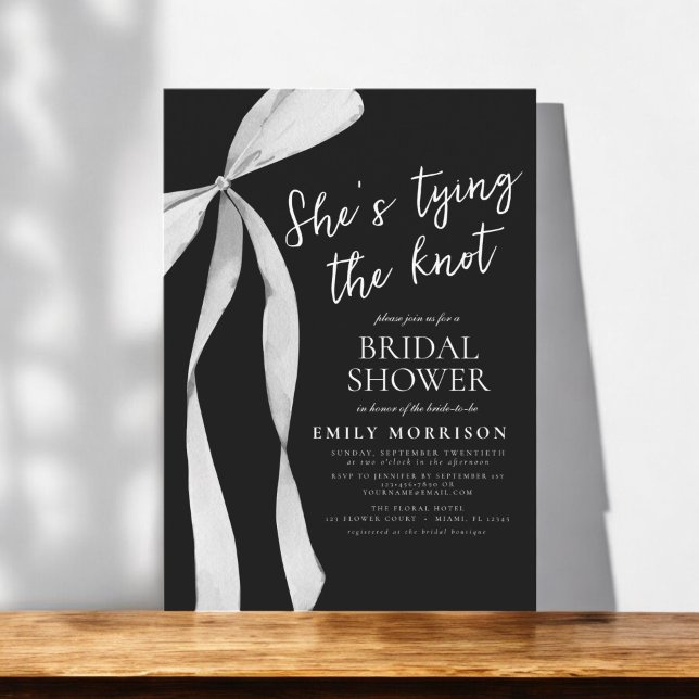 Invitación Black Bow está atando la ducha nupcial (Subido por el creador)