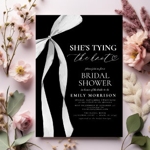 Invitación Black Bow está atando la ducha nupcial