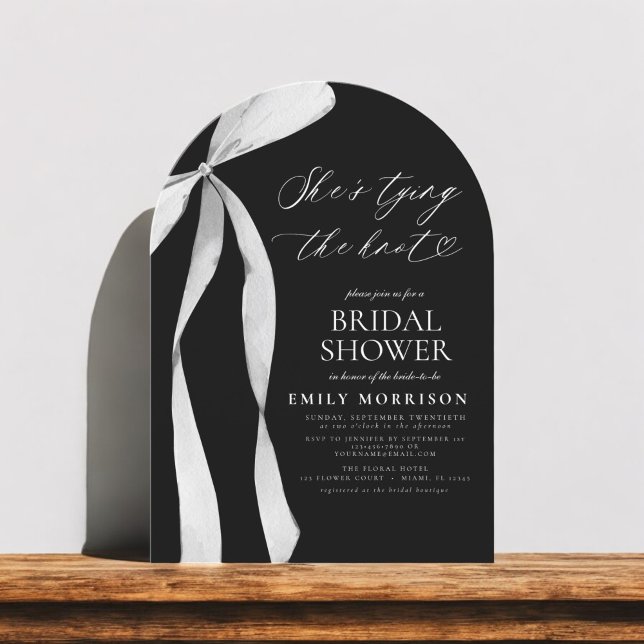 Invitación Black Bow está atando la ducha nupcial (Subido por el creador)