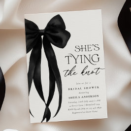 Invitación Black Bow está atando la ducha nupcial
