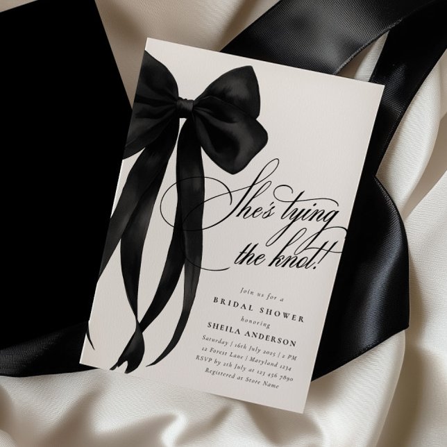 Invitación Black Bow está atando la ducha nupcial (Subido por el creador)