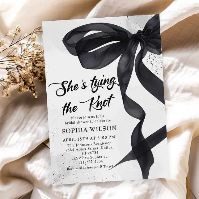 Invitación Black Bow está atando la ducha nupcial (Subido por el creador)