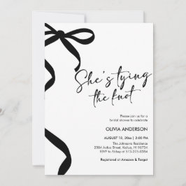 Invitación Black Bow está atando la ducha nupcial
