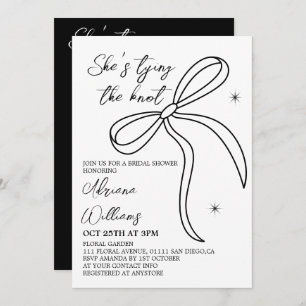 Invitación Black Bow está atando la ducha nupcial