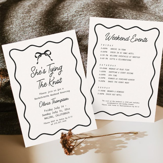 Invitación Black Bow está atando la fiesta de la soltera Knot (Subido por el creador)