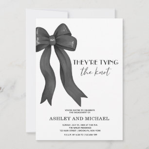 Invitación Black Bow están atando el partido del compromiso d