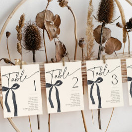 Invitación Black Bow Gótico Tying Knot Table Name Cards