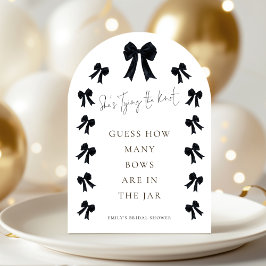 Invitación Black Bow Guess How Many Game Bridal Shower Arch