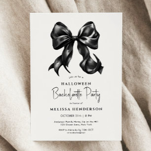 Invitación Black Bow Halloween Bachelorette