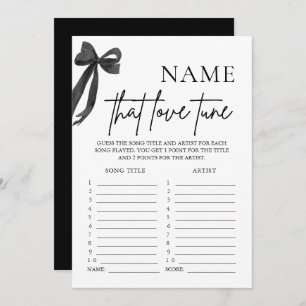 Invitación Black Bow Name That Love Tune Briwower Game
