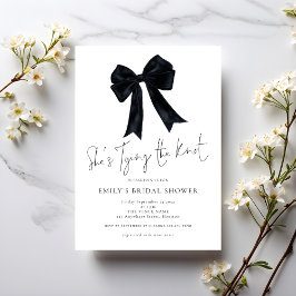 Invitación Black Bow She is Tying The Knot Bridal Shower