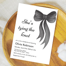 Invitación Black Bow She's Tying the Knot Bridal Shower 