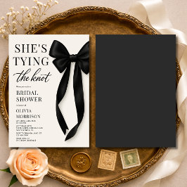 Invitación Black Bow She's Tying The Knot Bridal Shower 