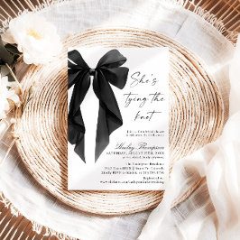 Invitación Black Bow She's Tying The Knot Bridal Shower