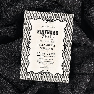 Invitación Black bow vintage