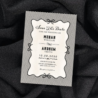 Invitación Black bow wedding 