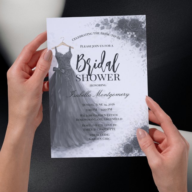 Invitación Black Bridesmaid Dress Bridal Shower (Black Bridesmaid Dress Bridal Shower Invitations
)