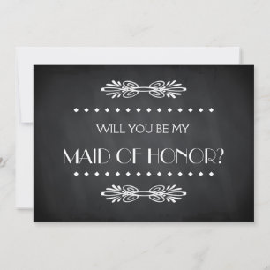 Invitación Black ChalkBoard Serás mi empleada de honor