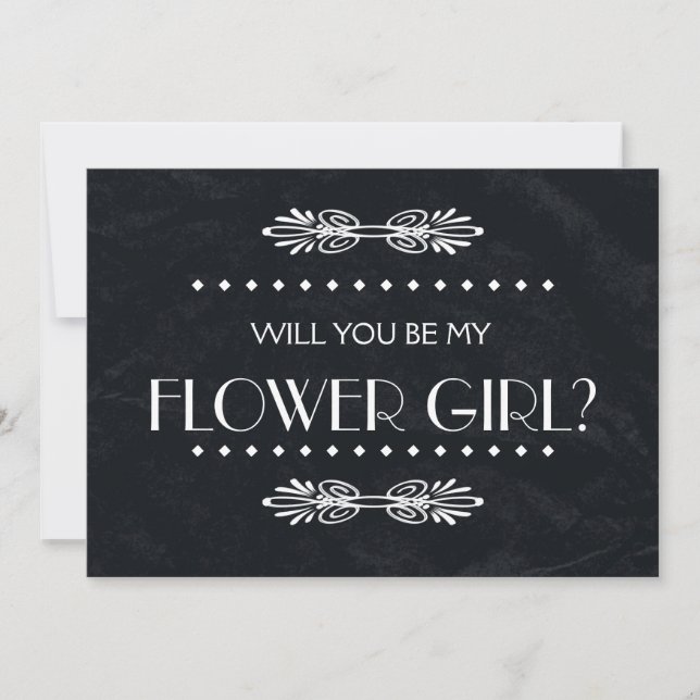 Invitación Black ChalkBoard Serás mi Flor (Anverso)