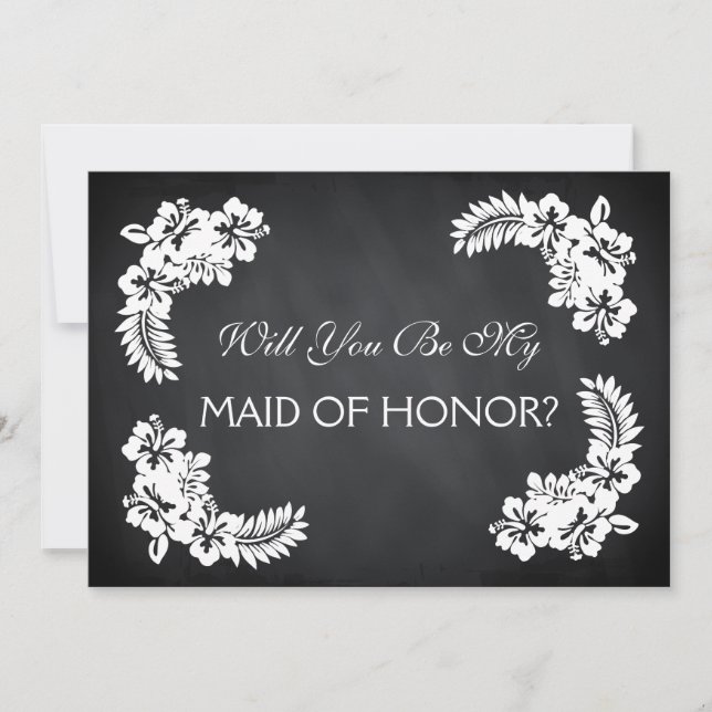 Invitación Black ChalkBoard Serás mi MAID DE HONOR (Anverso)