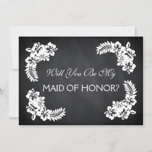 Invitación Black ChalkBoard Serás mi MAID DE HONOR