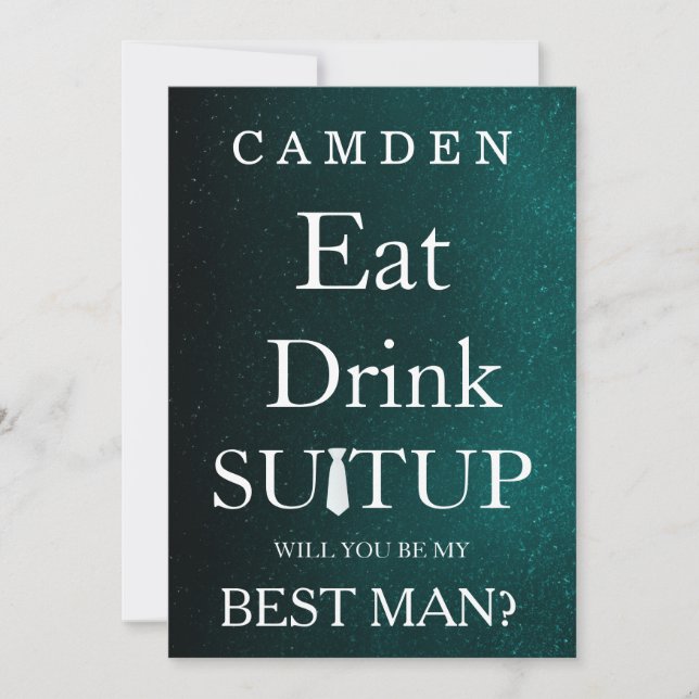 Invitación Black Chalkboard Suitup Serás mi Bestman (Anverso)