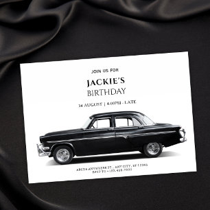 Invitación Black Classic Car