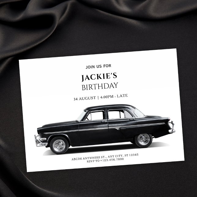 Invitación Black Classic Car (Subido por el creador)