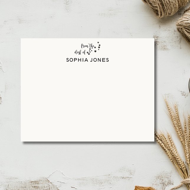 Invitación Black Classic Paw Print Stationery Note Card (Subido por el creador)