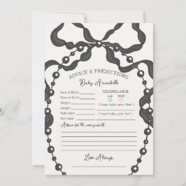 Invitación Black Coquette Bow Baby Shower Advance para el beb